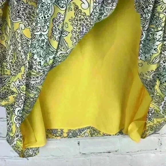 Cato Yellow and White Paisley Blouse Size XL - Picture 6 of 7